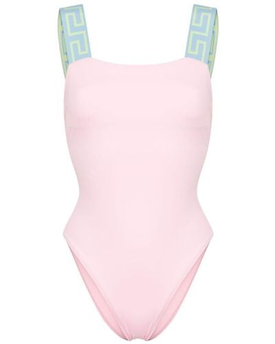 Versace Badeanzug mit Greca-Muster - Pink