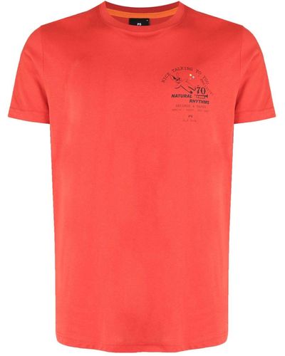 PS by Paul Smith Logo-print Cotton T-shirt - Red
