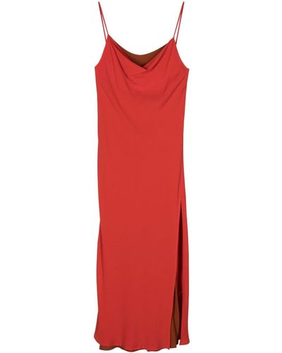 Semicouture Contrast-lining Dress - Red