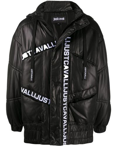 Just Cavalli Logo Padded Jacket - Black