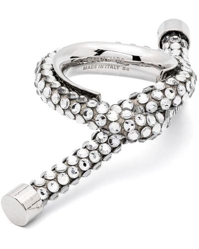 Balenciaga Ring Verfraaid Met Stras - Metallic