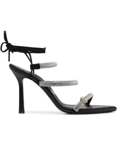 Philipp Plein Crystal-embellished 105mm Strappy Sandals - Black