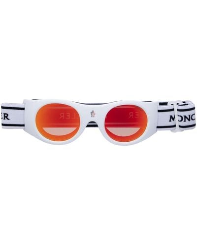 Moncler Sonnenbrille mit Logo-Riemen - Rot