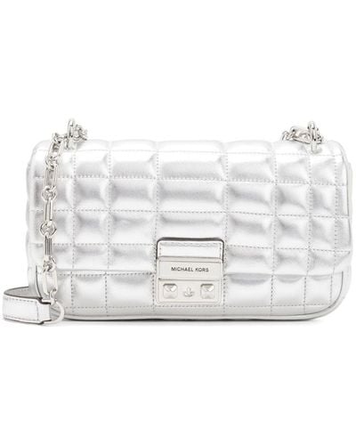 Michael Kors Large Tribeca Leather Shoulder Bag - White