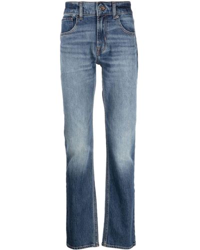 7 For All Mankind Midi-rise Straight-leg Jeans - Blue