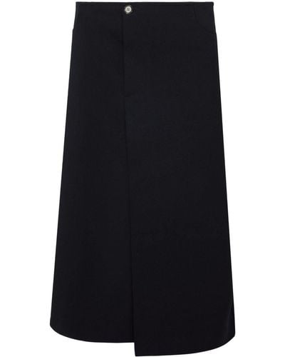Proenza Schouler Asymmetric Twill Wrap Skirt - Black