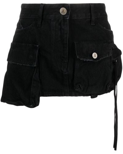 The Attico Fay Cargo Denim Miniskirt - Zwart