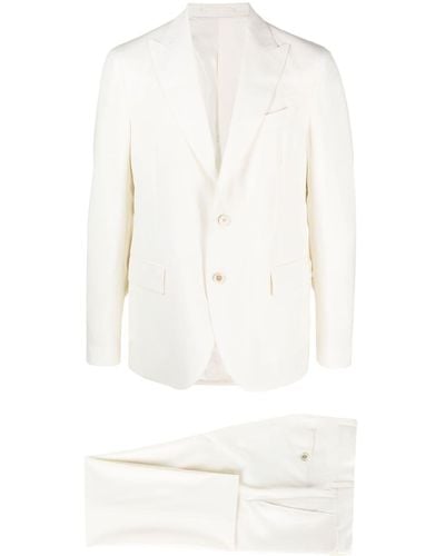 Lardini ピークドラペル シングルジャケット - ホワイト