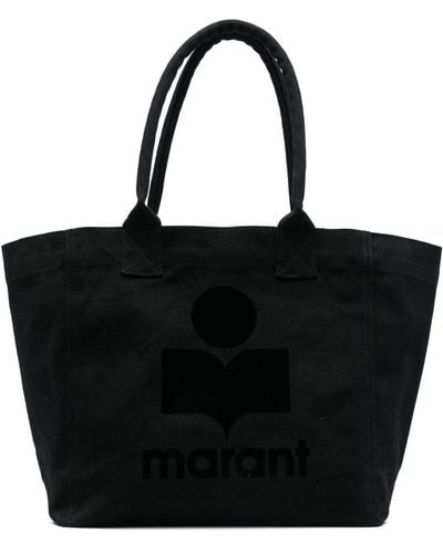 Isabel Marant Yenki Flocked-logo Tote Bag - Black