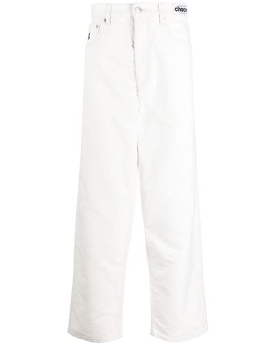 Chocoolate Gerade Jeans mit tiefem Schritt - Weiß