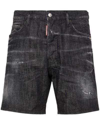 DSquared² Jeans-Shorts in Distressed-Optik - Schwarz