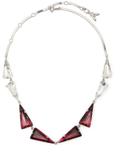 Patrizia Pepe Crystal-embellished Triangle Necklace - Natural