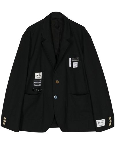 Undercover Patch-detail single-breasted blazer - Nero