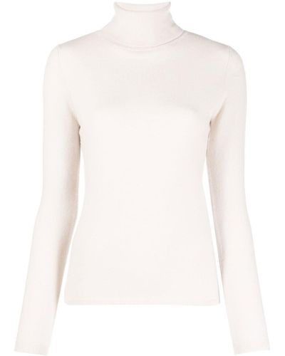 Allude Roll-neck Cashmere Sweater - White