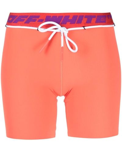 Off-White c/o Virgil Abloh Pantalones cortos de chándal con cinturilla del logo - Naranja
