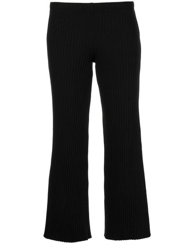 John Elliott Gerippte Cropped-Hose - Schwarz