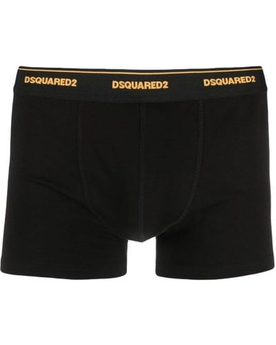 DSquared² Logo-waistband Cotton Boxers - Black