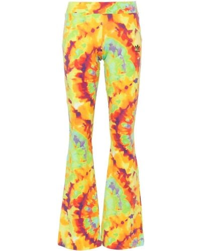 adidas Tie-dye Flared Trousers - Yellow