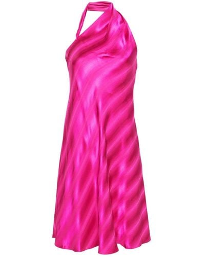 Emporio Armani Cowl-neck Satin Midi Dress - Pink