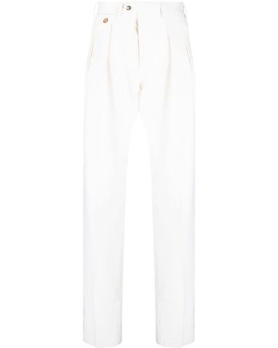 Lardini Pleated-waistband Chino Pants - White