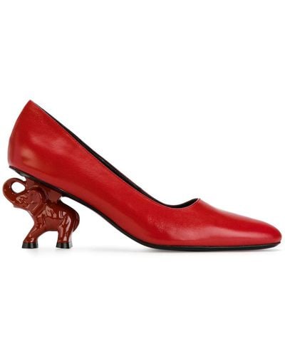Dorateymur Elephant Heel Pumps - Red