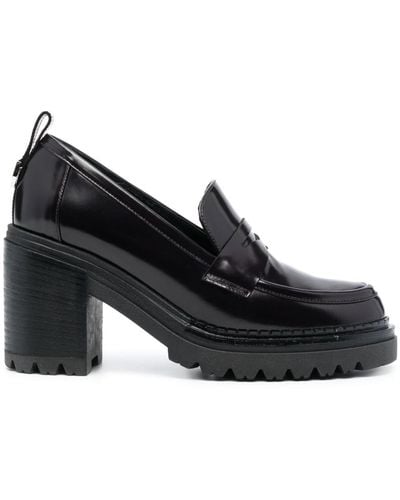 Sergio Rossi Edith Leren Loafers - Zwart