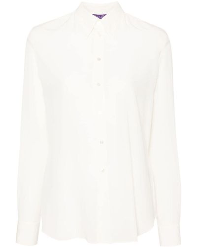Ralph Lauren Collection Hailey Mulberry Silk Shirt - White