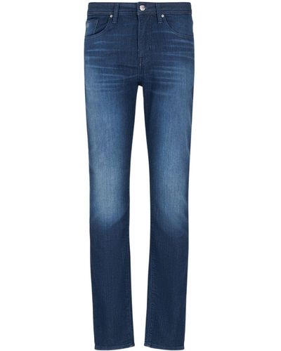 Armani Exchange Mid Waist Slim-fit Jeans - Blauw