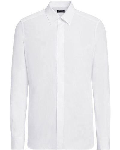 Zegna Trofeo-cotton Tailored Shirt - White