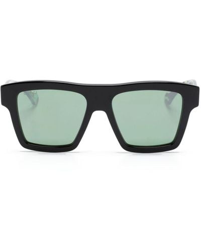 Gucci Eckige Sonnenbrille in Schildpattoptik - Grün