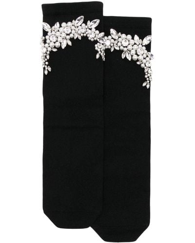 Simone Rocha Crystal Pearl-embellished Socks - Black