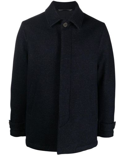Canali Buttoned Single-breasted Coat - Blue
