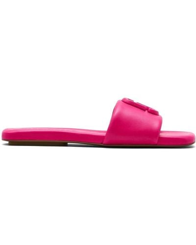 Marc Jacobs The J leather slide sandals - Rosa