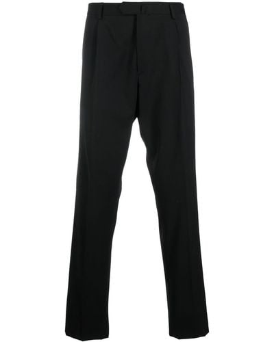 Caruso Pleat-detail Four-pocket Tailored Trousers - Black