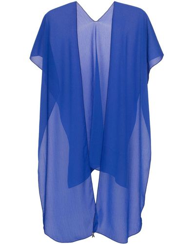 Patrizia Pepe Logo-plaque Crepe Scarf - Blue