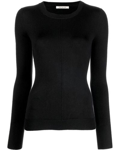 Peter Do Contrast-trim Knitted Top - Black