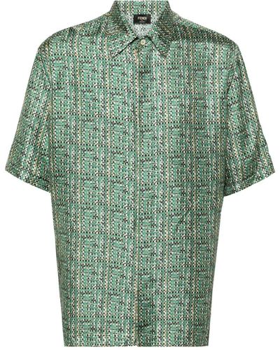 Fendi Ff-printed Silk Shirt - グリーン