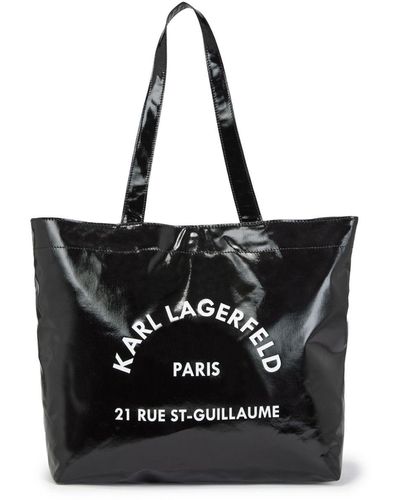 Karl Lagerfeld Shopper Met Logoprint - Zwart