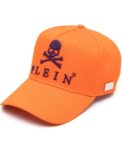 Philipp Plein Skull&Bones Baseballkappe - Orange