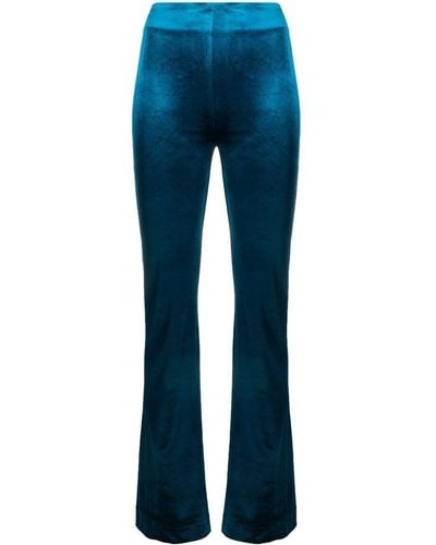 Atlein Flared Velvet Trousers - Blue