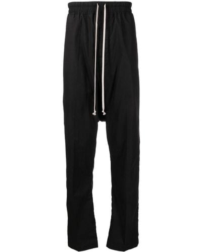 Rick Owens Drawstring cotton track pants - Schwarz