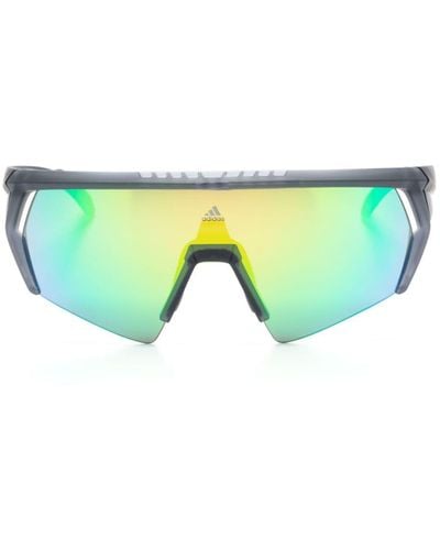adidas Cmpt Aero Shield-frame Sunglasses - Green