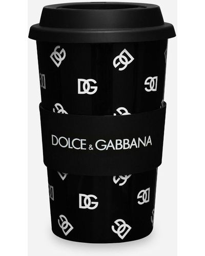 Dolce & Gabbana Tazzina da caffè con stampa DG - Nero
