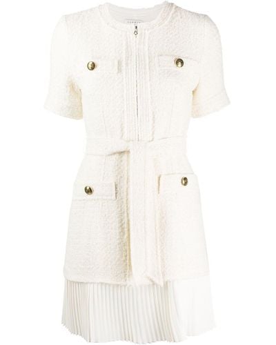 Sandro Tweed Coat Mini Dress - White