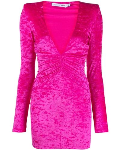 Amen Mini-jurk Met Watervalhals - Roze