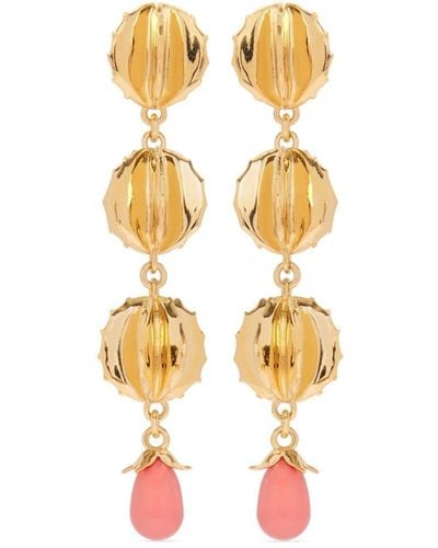 Oscar de la Renta Cactus Drop Earrings - White