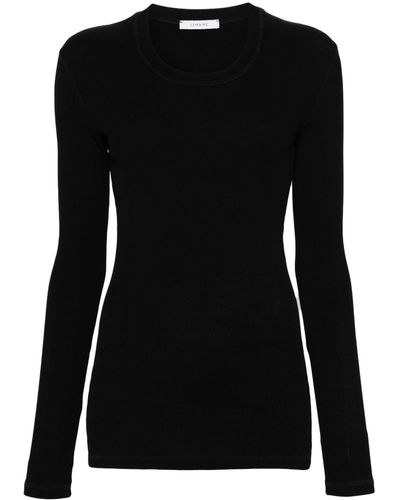 Lemaire T-shirt Met Lange Mouwen - Zwart