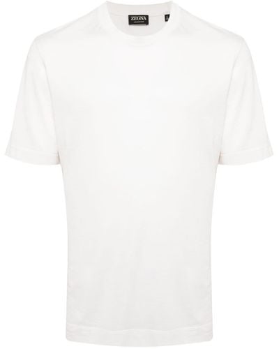 ZEGNA Crew-Neck Silk-Blend T-Shirt - White