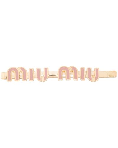 Miu Miu Haarspeld Met Logo - Roze