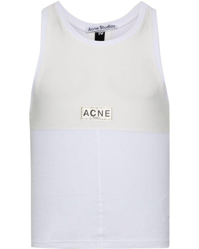 Acne Studios Trägershirt mit Logo-Patch - Weiß